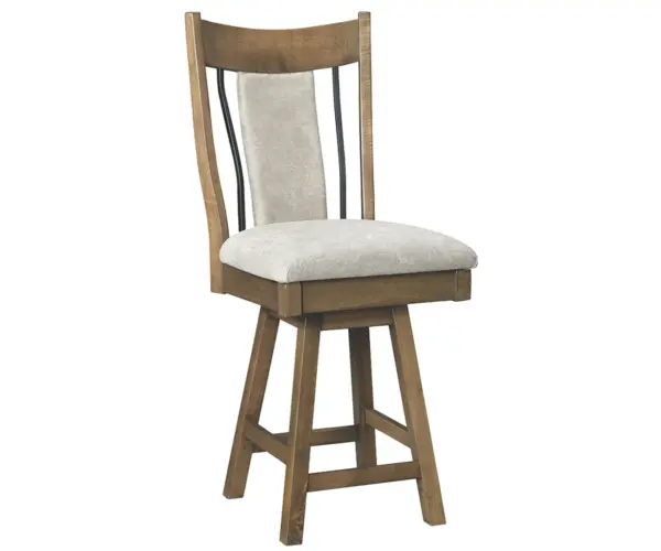 Eagle 24" Swivel Barchair With Wrought Iron