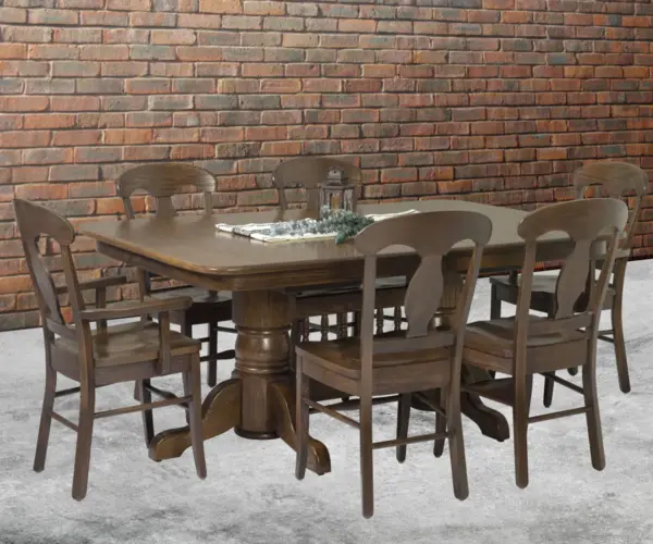 Traditional 8" Double Pedestal Table
