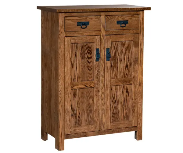 Mission Reverse Panel Pie Safe With Drawers