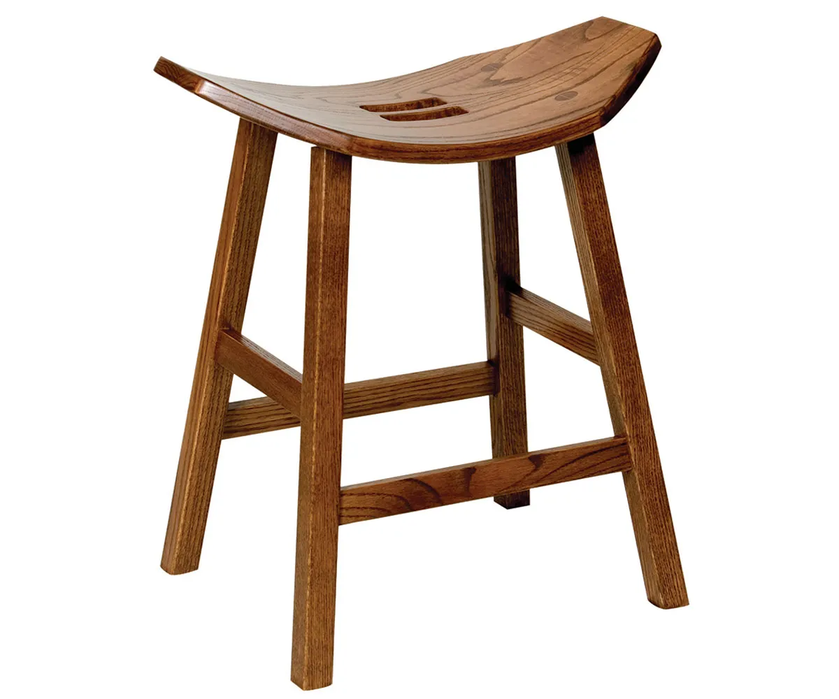 24" Stationary Saddle Bar Stool