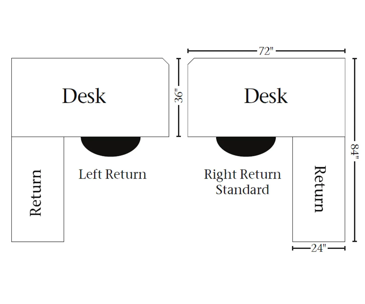 Boston Corner and Return Desk with Hutch - 72"W - Image 2